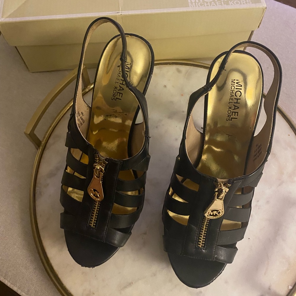Michael Kors Black leather sling-back heel size 7.5